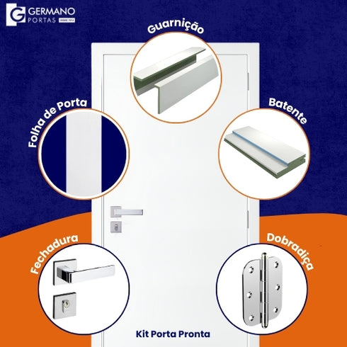 Kit Porta Pronta Acabado Amadeirado Lisa Sólida