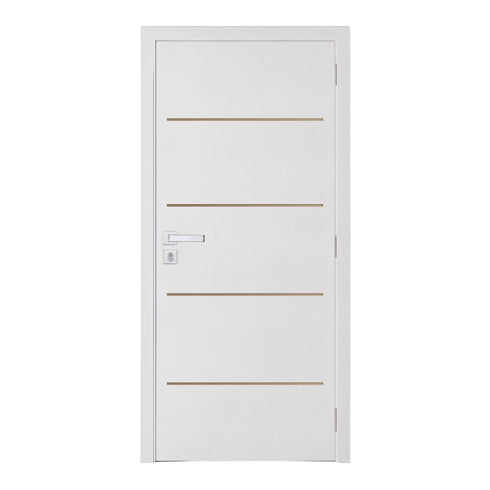 Kit Porta Pronta Primer Branco 4 Frisos Semi Oca