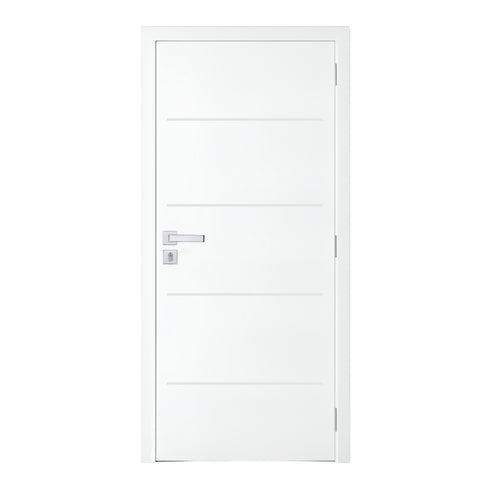 Kit Porta Pronta Acabado Branco Premium 4 Frisos Semi Oca