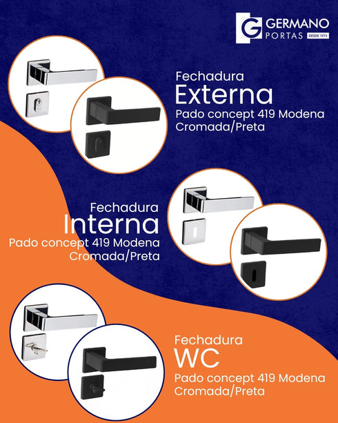 Kit Porta Pronta Acabado Branco Premium Frisada Residence Semi Oca