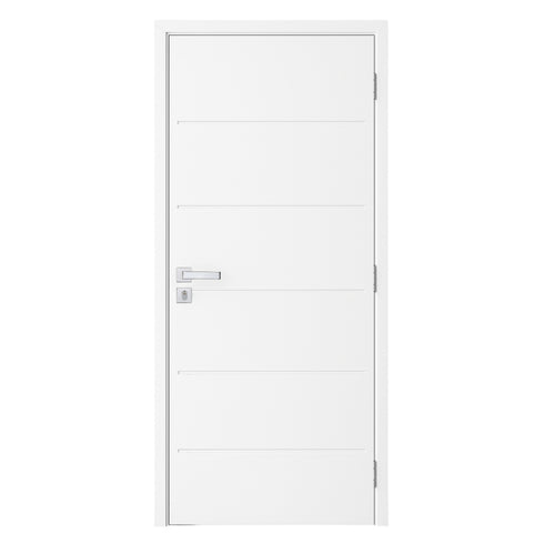 Kit Porta Pronta Acabado Branco Premium Frisada Residence Semi Oca